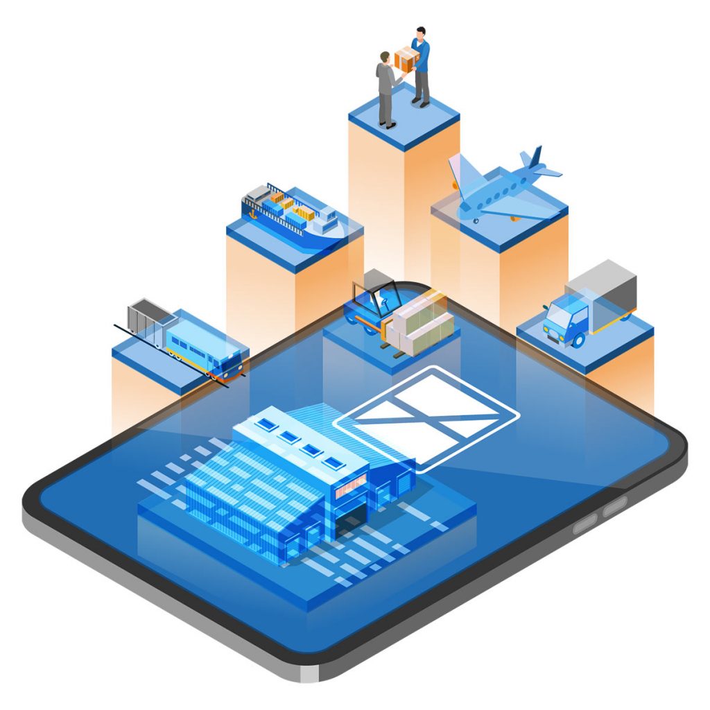 Illustration of ZhenHub Warehousing, Inventory Management and Fulfillment Software Platform.